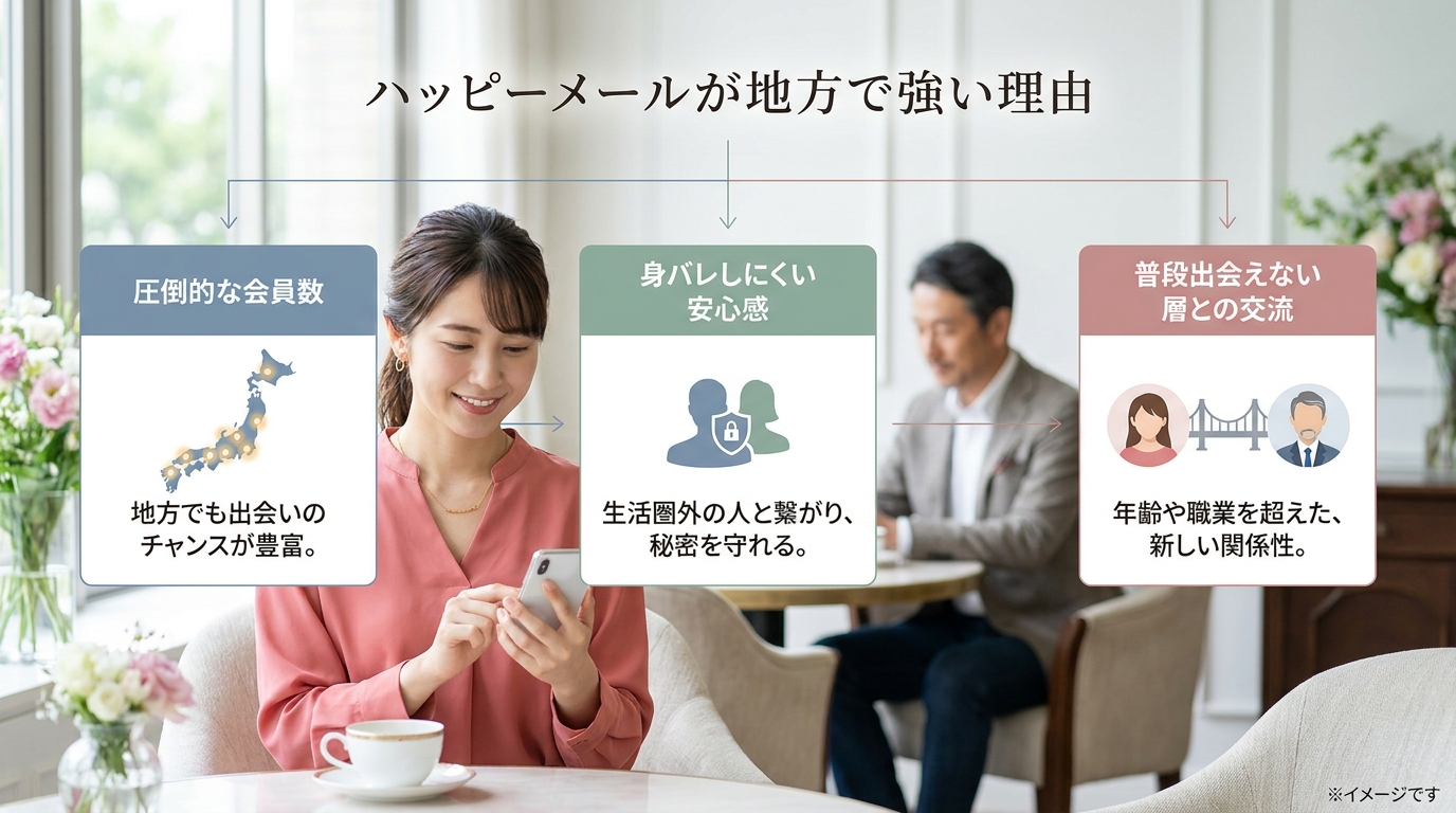 ハッピーメールが地方で強い理由