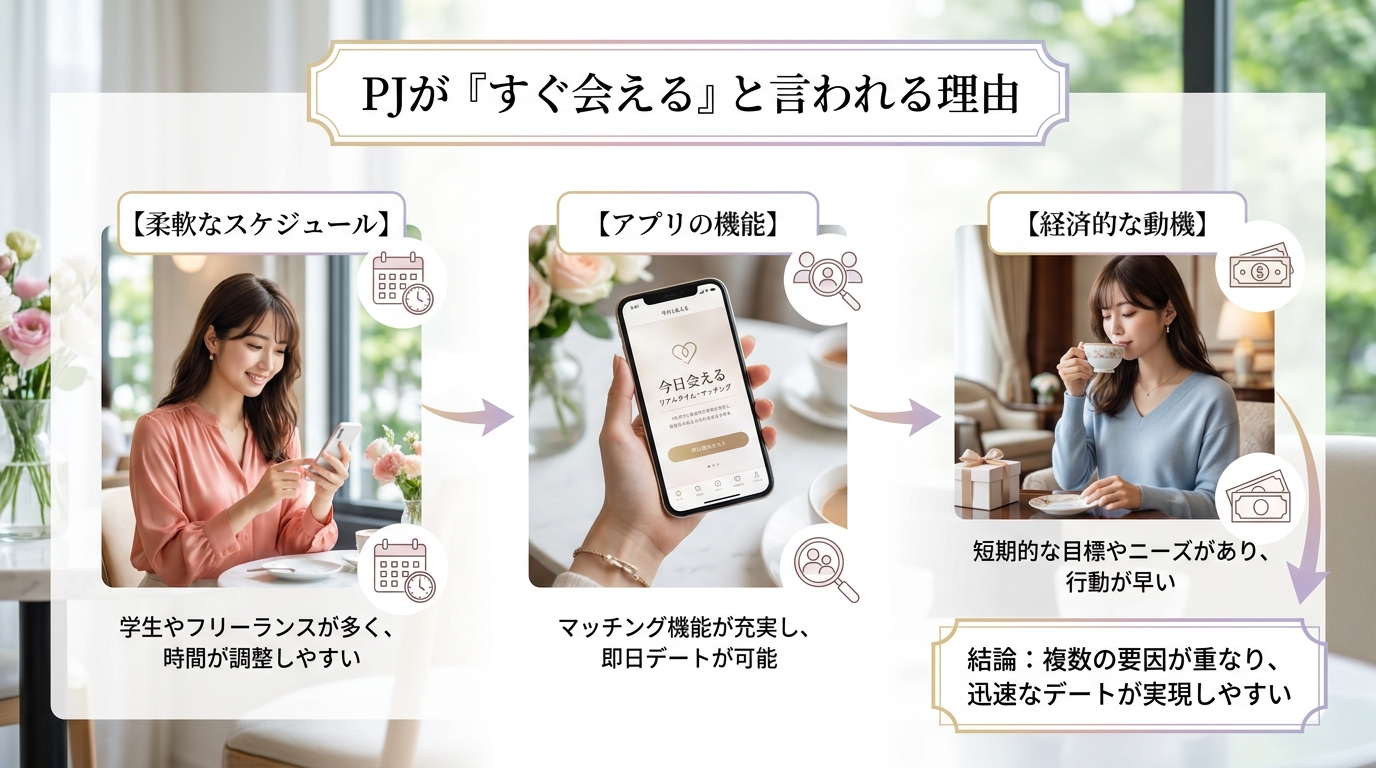 PJが「すぐ会える」と言われる理由