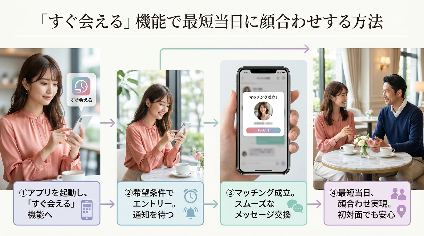 「すぐ会える」機能で最短当日に顔合わせする方法