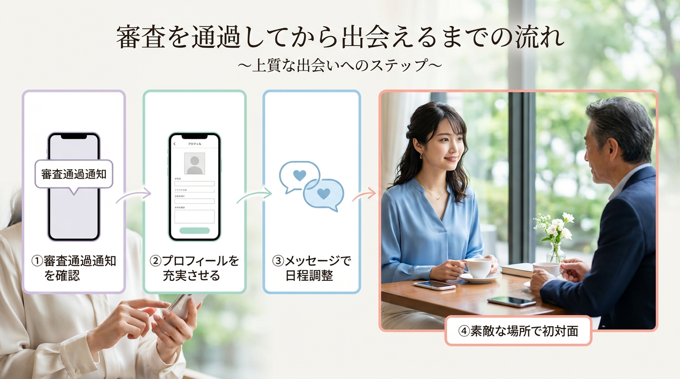 審査を通過してから出会えるまでの流れ